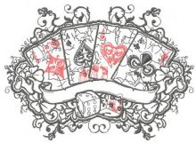 Cards and dices 2 embroidery design