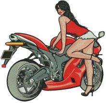 Sexy biker 3 embroidery design