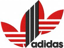 Adidas red black logo embroidery design