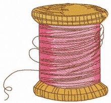 Spool of pink threads embroidery design