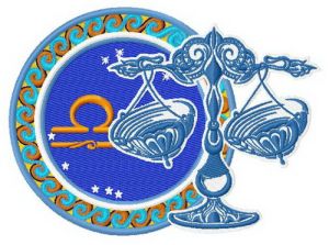Zodiac sign Libra 2 embroidery design