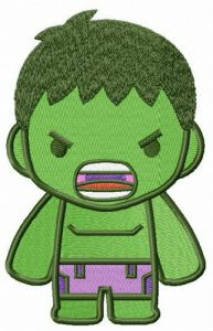 Chibi Hulk embroidery design