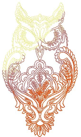 Owl free machine embroidery design