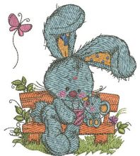 Best friends on the bench embroidery design