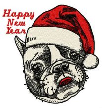 Christmas bulldog 2 embroidery design