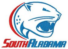 South Alabama Jaguars logo embroidery design