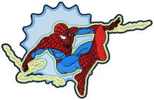 Spiderman badge embroidery design