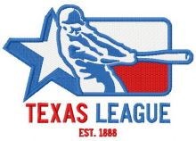 Texas league logo embroidery design