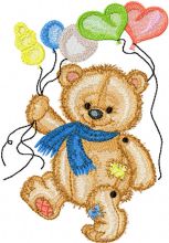 Bear with Balloons  embroidery design