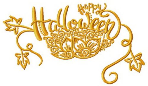 Happy Halloween machine decoration embroidery design