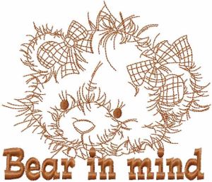 Bear in mind embroidery design