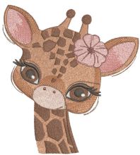 Baby giraffe embroidery design