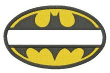 Batman oval monogram embroidery design