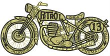 Motocycle parts embroidery design