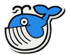 Whale embroidery design