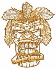 Wooden totem embroidery design