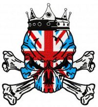 British skull 4 embroidery design