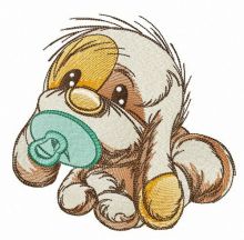 Newborn puppy embroidery design