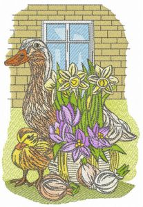 Spring is coming embroidery design