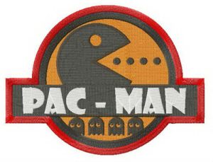 Pac-Man badge embroidery design