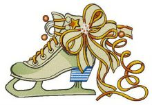 Figure skate embroidery design