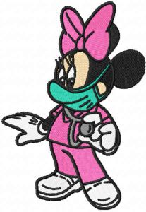Minnie Mouse nurse embroidery design