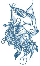 Forest fox spirit 2 embroidery design
