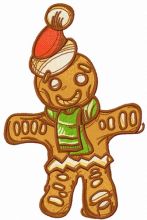 Christmas gingerbread man embroidery design