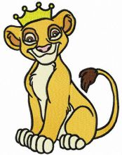 Crowned Simba embroidery design