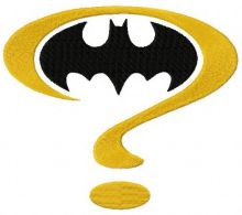 Batman question mark embroidery design