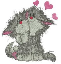 Fluffy pair embroidery design
