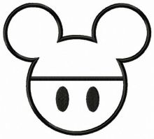 Mickey emblem applique embroidery design