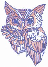 Owl with necklace embroidery design