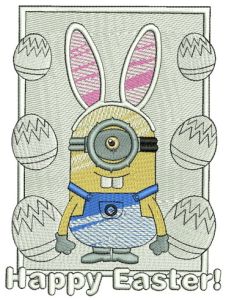 Happy Easter Minion embroidery design