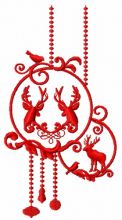 Christmas decoration with deer embroidery design