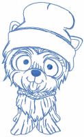 Dog in winter clothes for a walk free embroidery design