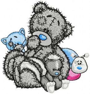 Teddy Bear and friends embroidery design