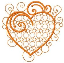 Vintage heart 3 embroidery design