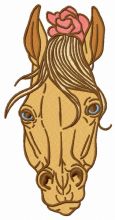 Horse with a knitted mane 3 embroidery design