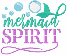 Mermaid spirit embroidery design