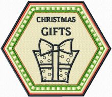 Christmas Gifts badge embroidery design