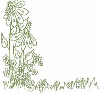 Flowers behind fence free embroidery design