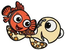 Nemo and Squirt embroidery design