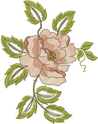 Rose free flower machine embroidery design