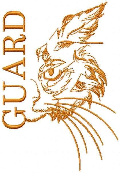 Cat guard free embroidery design