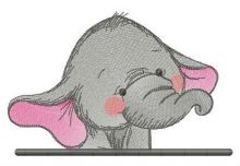 Embarrassed elephant embroidery design