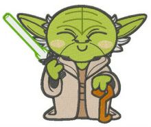 Chibi Master Yoda embroidery design