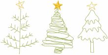 Christmas trees childrens drawing embroidery design