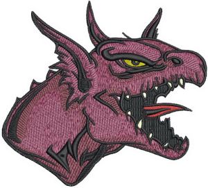 Angry dragon embroidery design