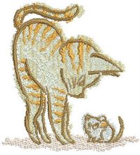 Hunting cat embroidery design